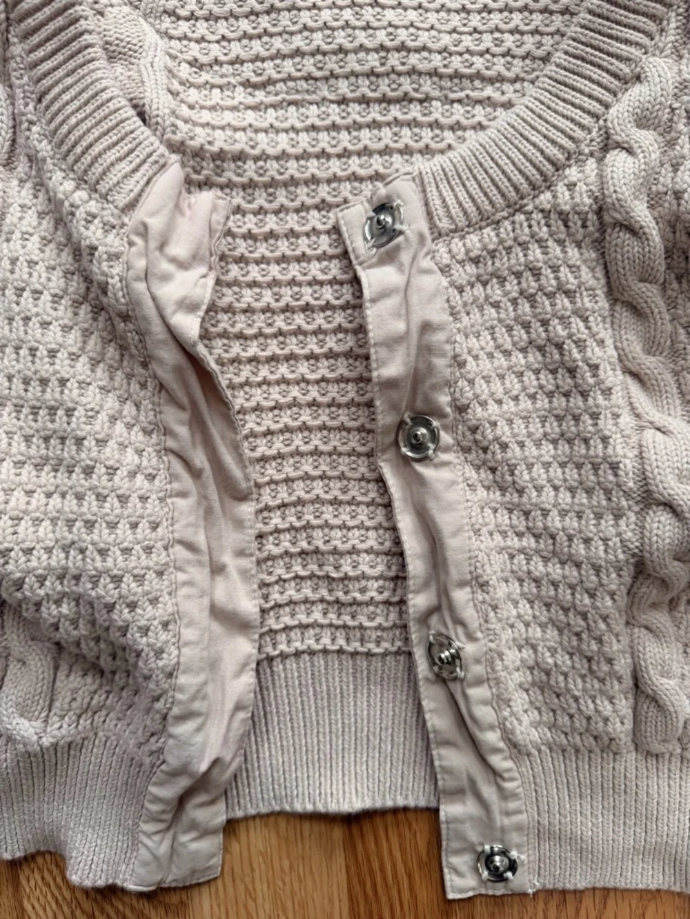 We The Free Cropped Cable-Knit Cardigan in Cream - Picture 4 of 5